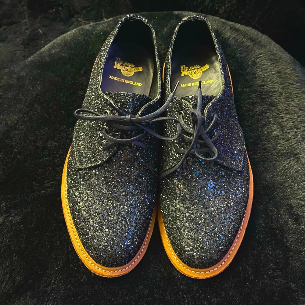 Doc Martens Made in England Lester sequel glitter shoe Boots RARE HTF womens  7